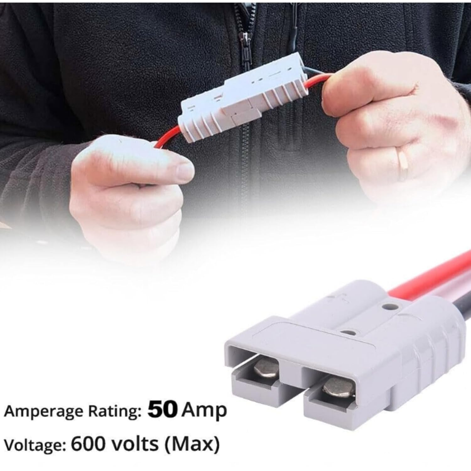 10AGW Anderson Style to Anderson Plug Power Lead 50AMP Maxi Fuse 30CM Cable,50A Fused image number 3