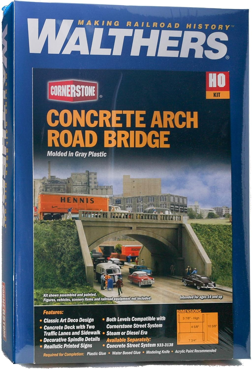 Walthers Cornerstone Series Kit HO Scale Street System- Arched Road Bridge image number 5