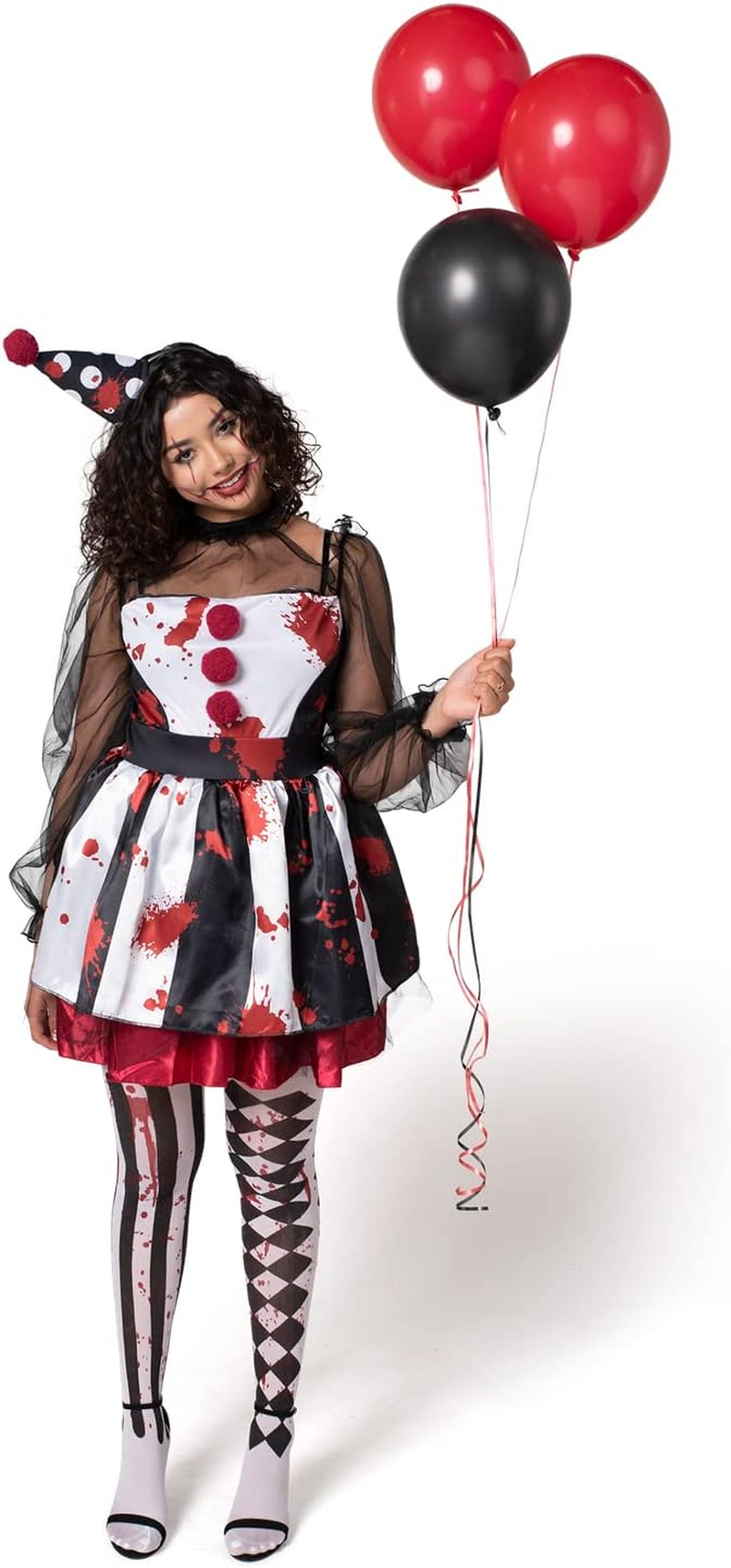 Spooktacular Creations Adult Creepy Clown Costume Women, Scary Jester Outfit for Adult Halloween Costume image number 2