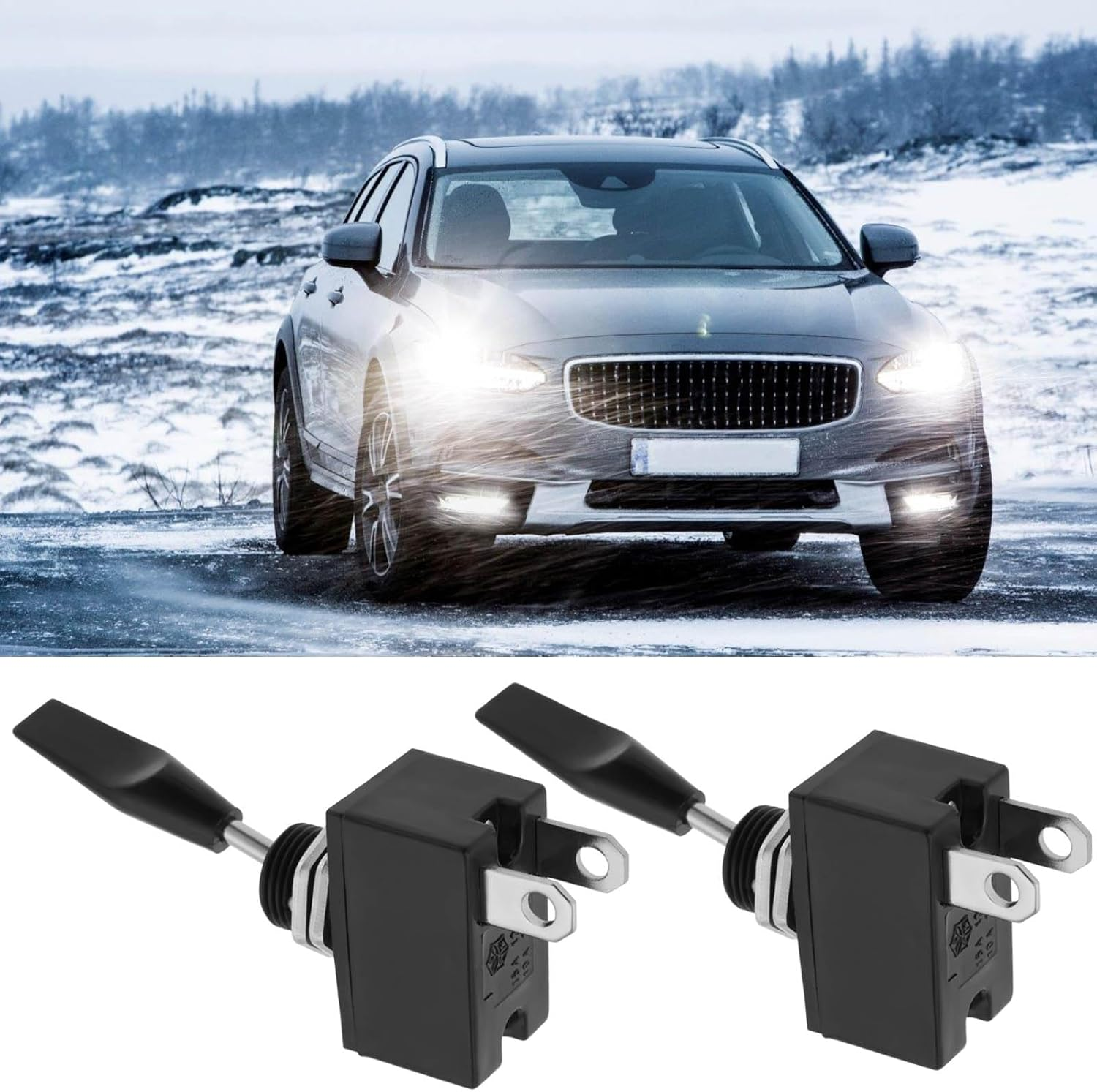 2Pcs 2-Pin On/Off Momentary Long Paddle Spring Momentary Toggle Washer Switch Lever Auto Switch for Car Electrical Parts Windscreen Washer Horn image number 4