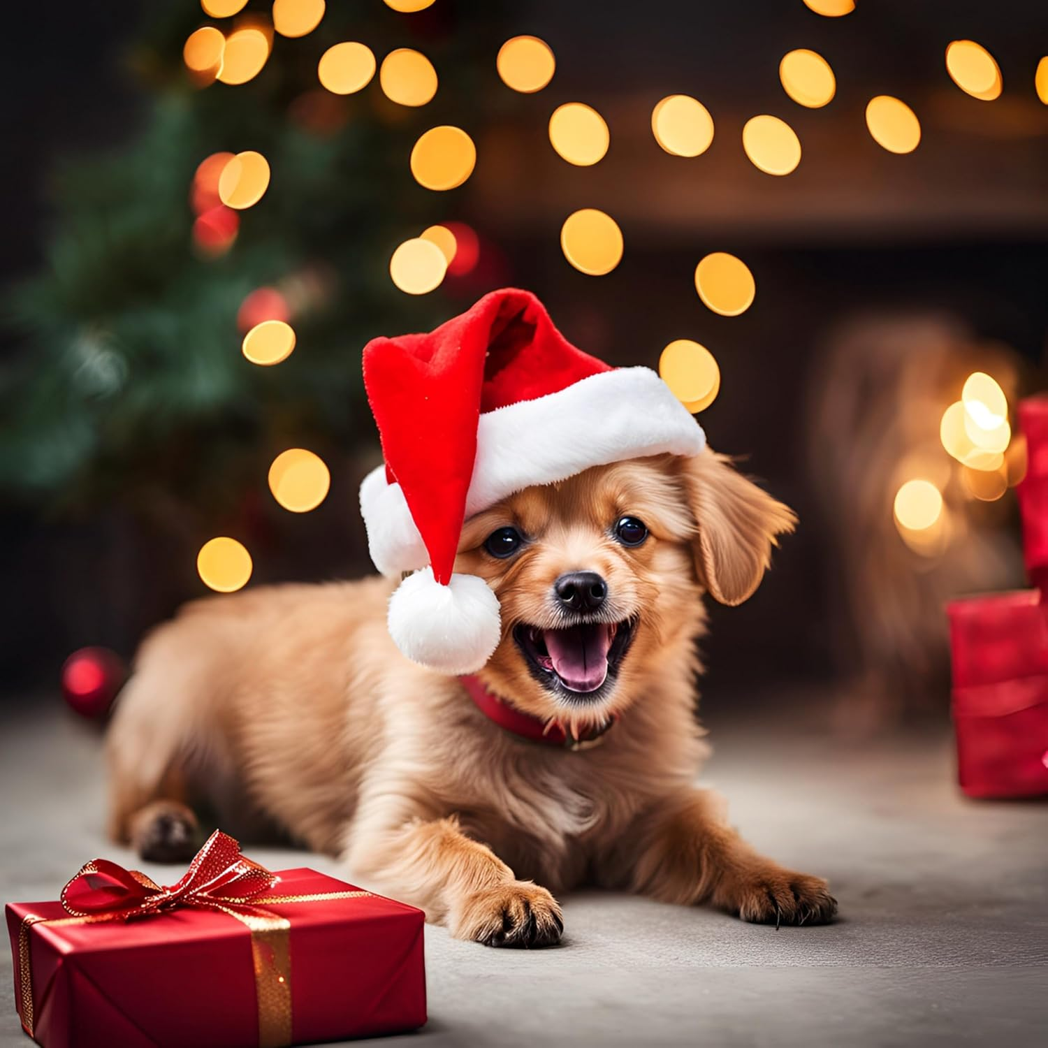 Nebula-X Cat Santa Hat, Christmas Hats for Cats Pet Santa Hat Christmas Costume for Cat Rabbit Puppy Doll, (4) image number 5