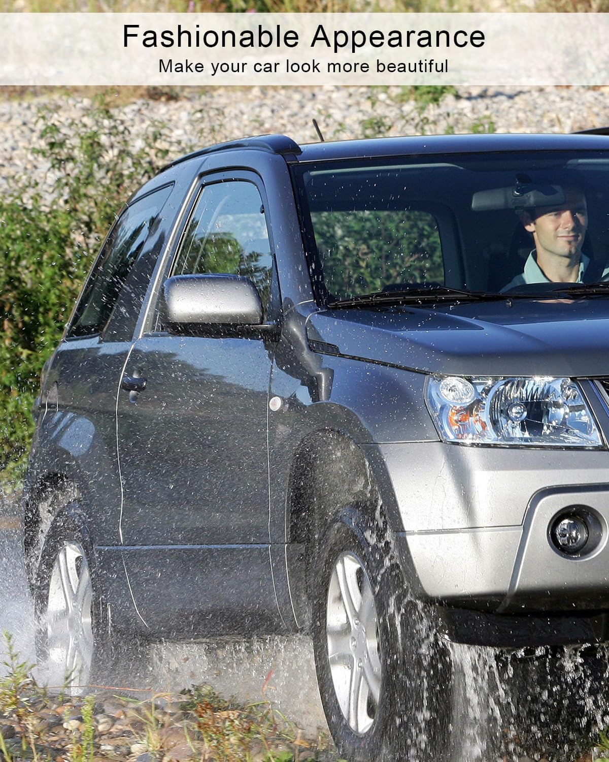 Roof Rack Cap Compatible with Suzuki Grand Vitara 2006-2015, Roof Luggage Protection Cover Replace 78225-65J10-5PK 78215-65J10-5PK, Front Left and Right, 1Pair image number 2