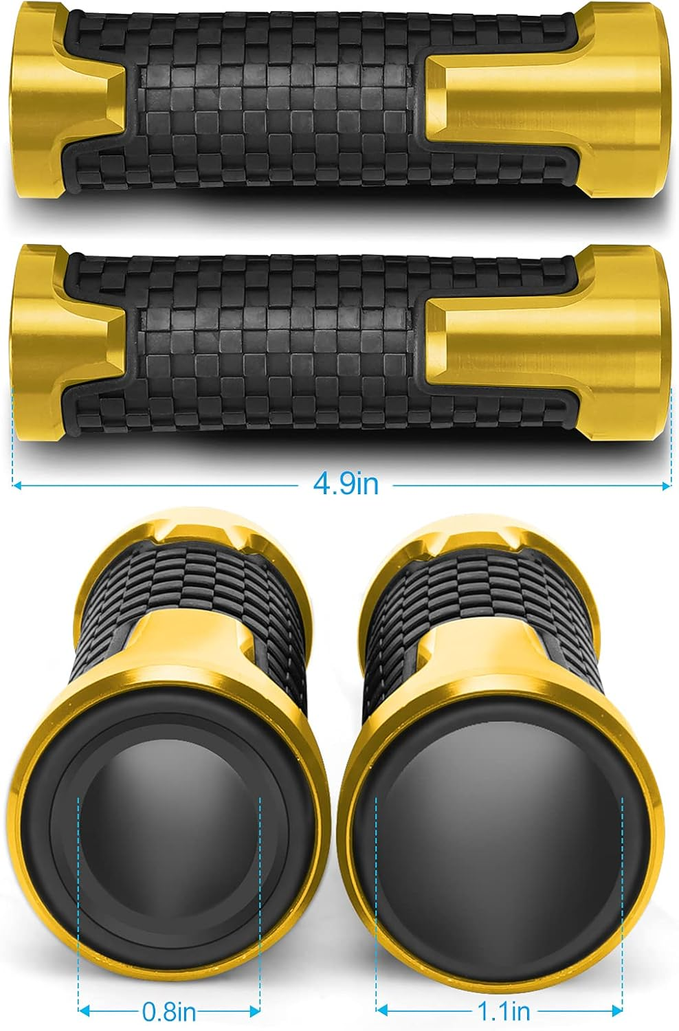 Motorcycle Grips 7/8" 22Mm Universal Non Slip Handlebar Grips for Yamaha YZF R1 R3 R6 R15 R25 R125 600R