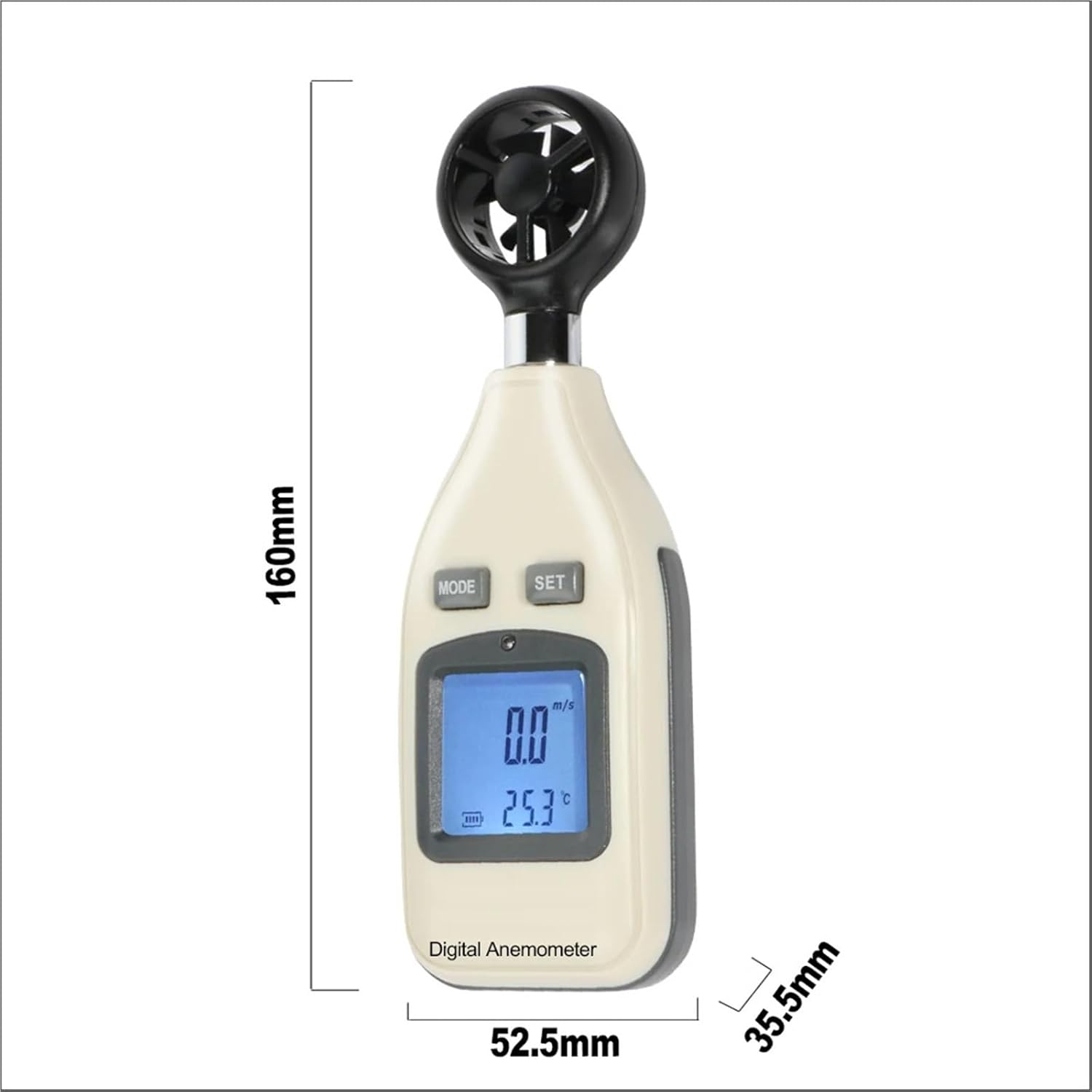 Anemometer, Wind Speed Meter, Windmeter 0-30M/S Mini Handheld Digital Air Velocity Response Wind Speedometer Sensor image number 4