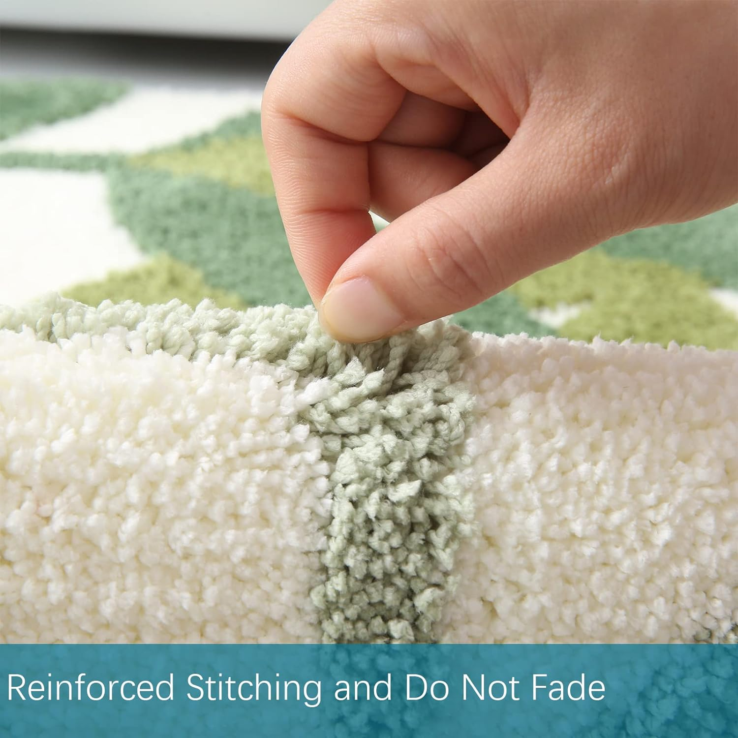 Zebrasmile 31.5 X 19.5IN Green Leaves Microfiber Strong Water Absorption Bath Rug Tower with Non Slip Back inside Entryway Door Mat for Bathroom Floor Indoor Doormat image number 4