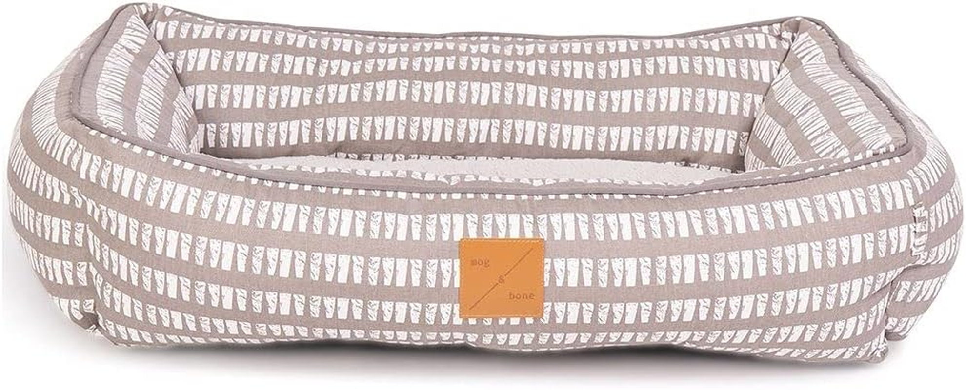 Mog & Bone Bolster Dog Bed, Navy Hamptons Stripe, Small image number 6