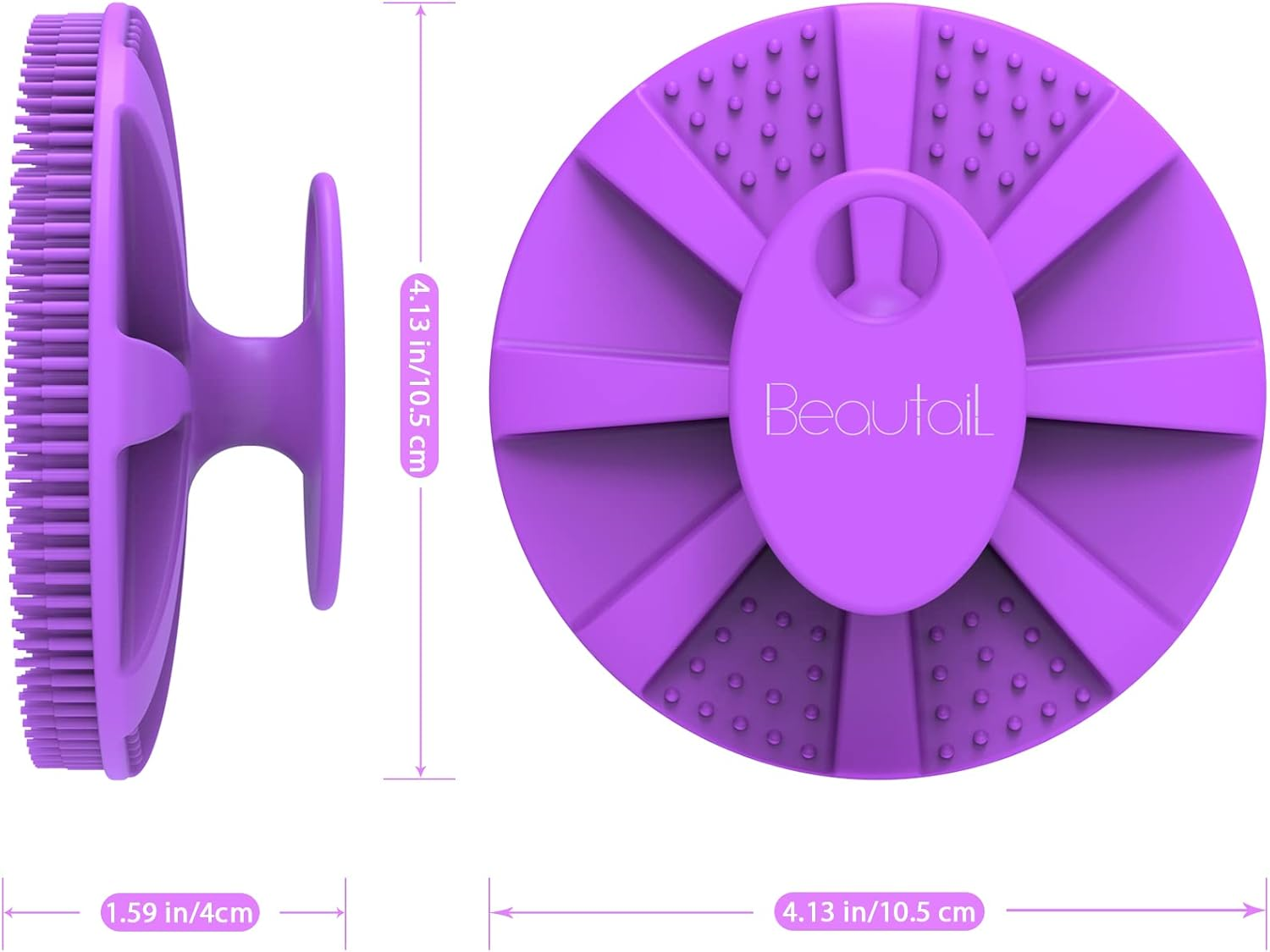 Silicone Body Scrubber Shower Bath Brush, More Hygienic than Traditional Loofah, Lather Nicely, Long Lasting, Gentle Exfoliating for Women Men Baby Sensitive Skin, 1 Pack, Purple - Purple image number 3