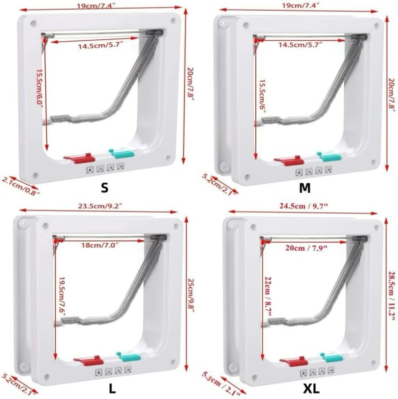 Lockable Cat Flap, Easy Installation in UPVC Doors, and Wooden Doors Two-Way Entrance and Exit (White, One Size) image number 4