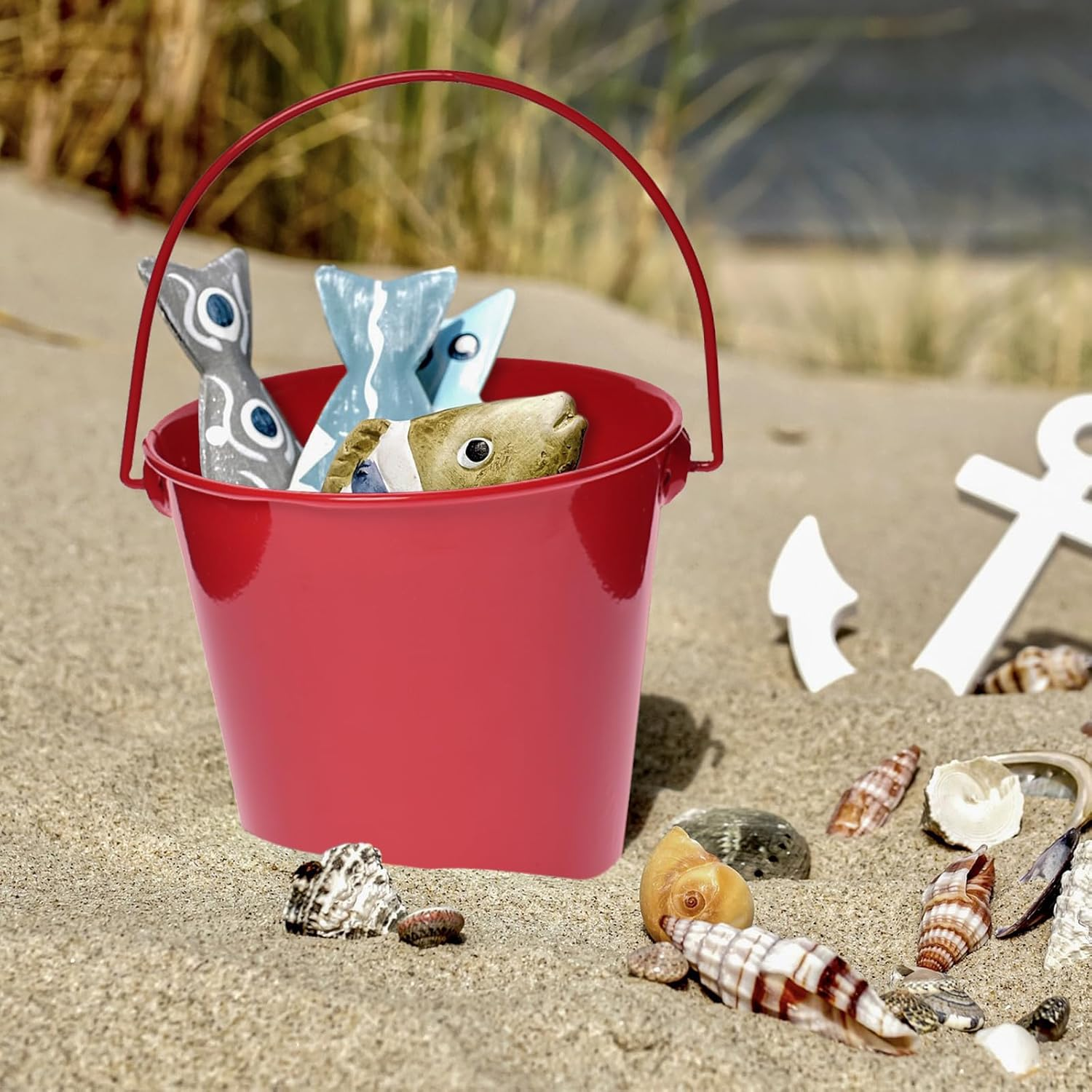 Colored Metal Buckets with Handle, 6 Pack 5.91 Inch Galvanized Iron Pail Bucket for Kids,Classroom,Crafts,And Party Favors (Red) image number 3