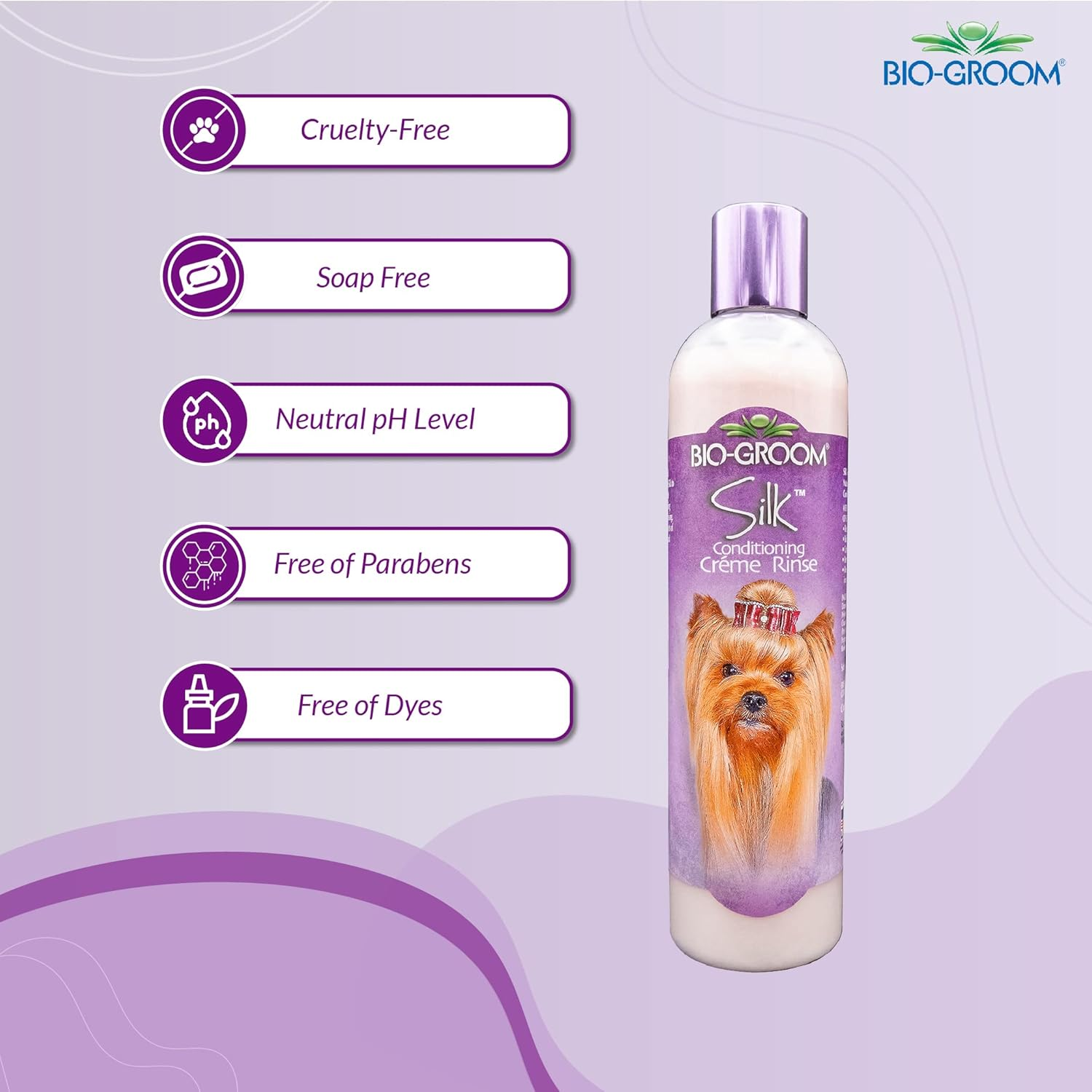 Bio-Groom Silk Cr&egrave;me Rinse Conditioner 355Ml, 12-Ounce image number 2