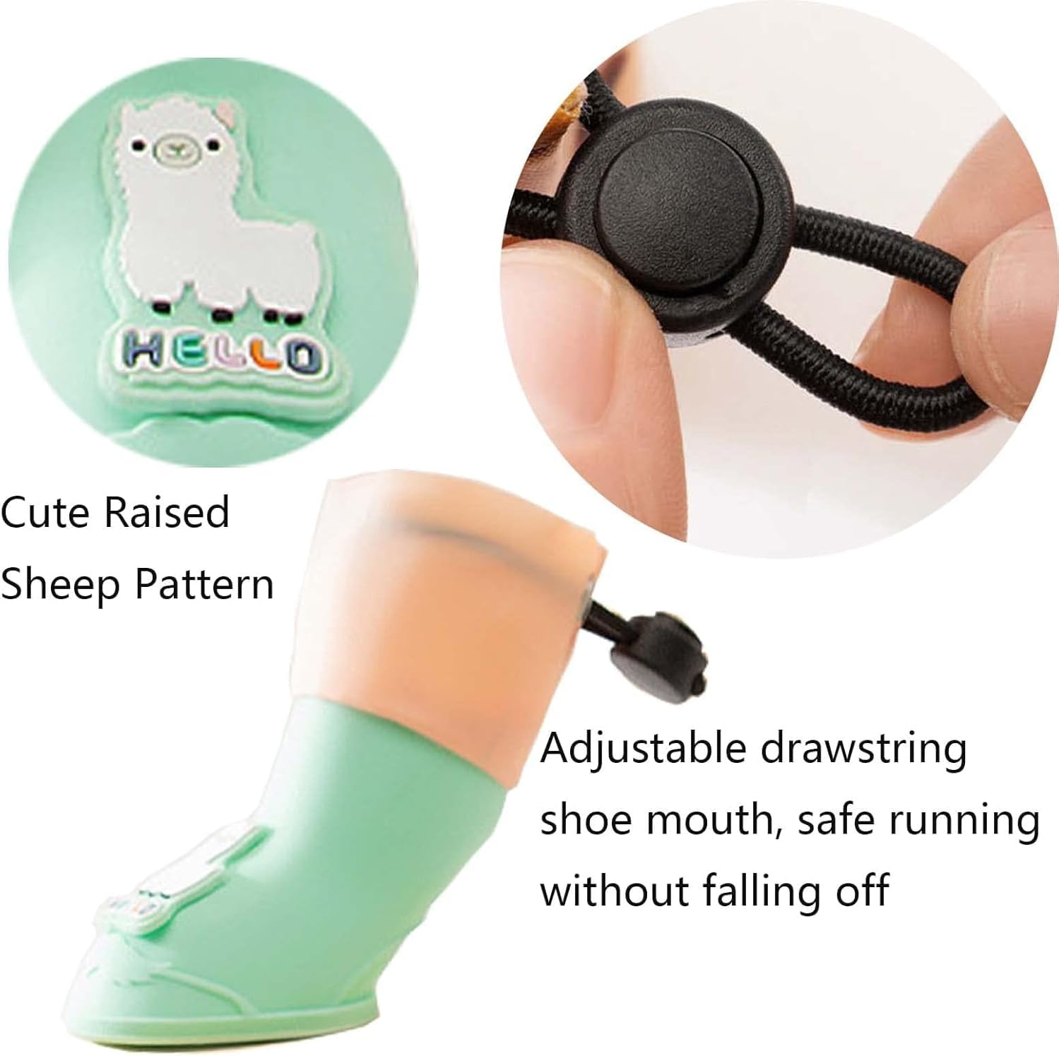 4Pcs Waterproof Dog Boots Dog Shoes for Snow and Rain Middle and Small Dogs (Blue Alpaca, S) image number 4