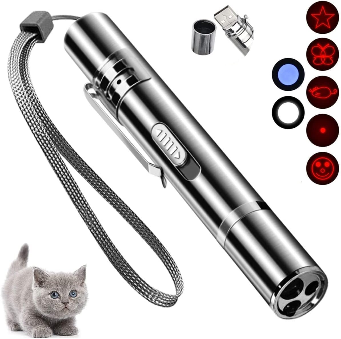 Interactive Cat Toys for Indoor Cats, Cat and Dog Chase Catch Funny Toys, Kitten Mice Chaser Cat Toys for Indoor Pets, Great Puppy Dogs Gadget for Exercise, Playing and Keep Busy image number 1