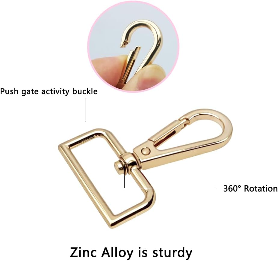 30 Pcs D Rings for Purse Bag, AFUNTA Hardware Purse Heavy Duty Swivel Snap Hooks and Tri-Glide Slide Buckles for Bag Making Buckles Craft (25Mm/31Mm) image number 3