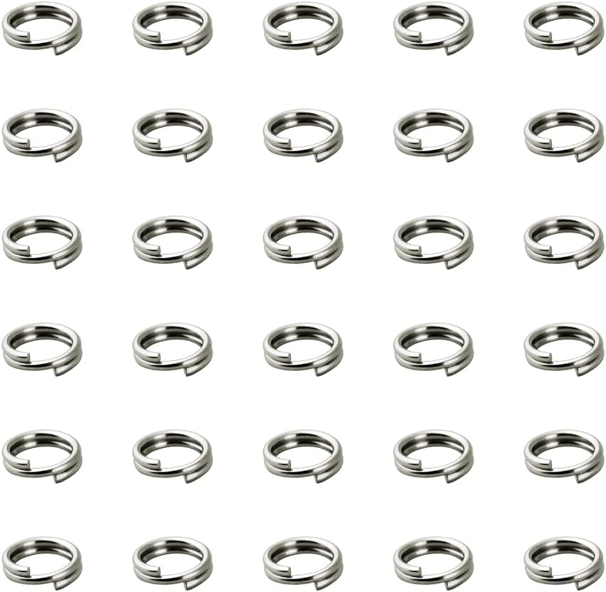 30PCS 5Mm Small Stainless Steel Split Rings, Double Loop Jump Rings Metal round Craft Findings for Key Chains Jewelry Making (5Mm, Steel Color) image number 2
