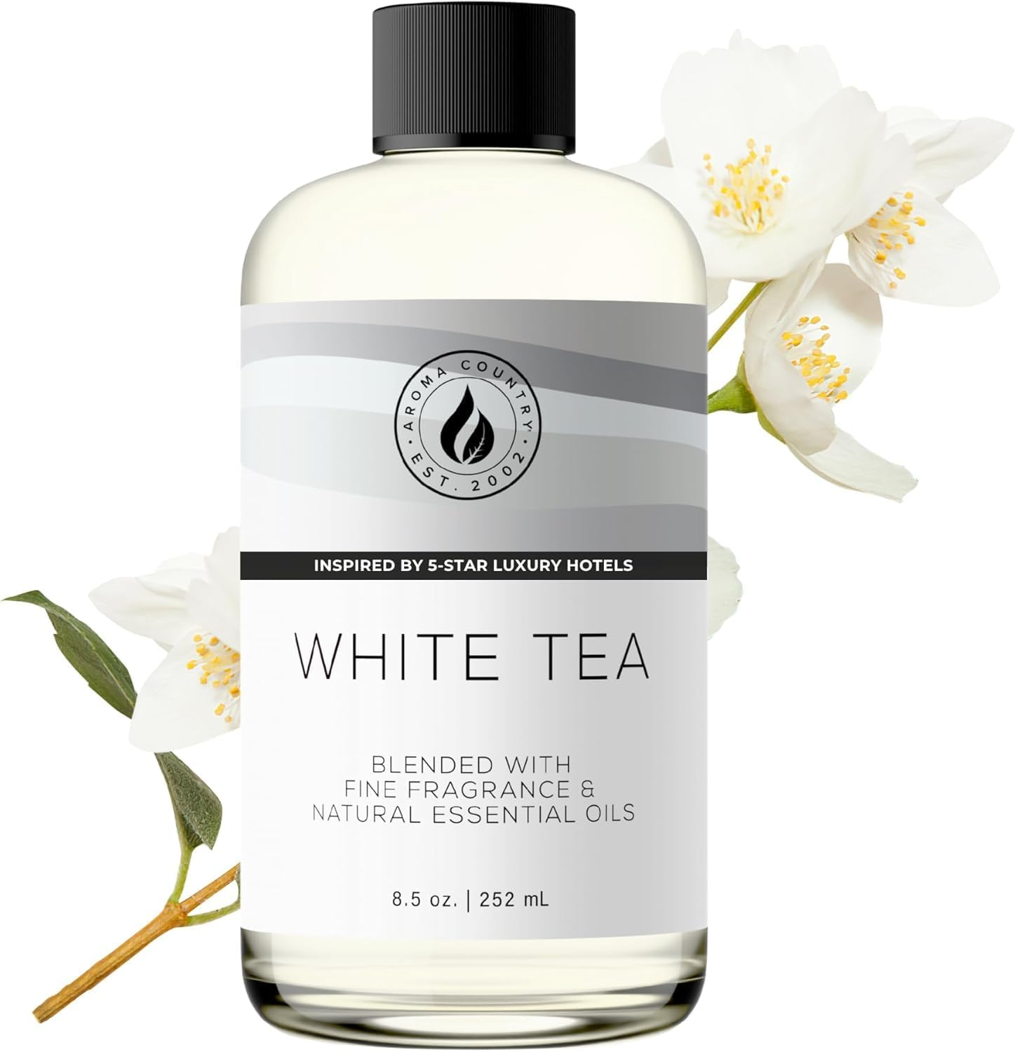 White Tea Essential Oil Refill (8.5 Fl. Oz.) for Reed Diffusers, Electric Diffuser Machines, and Oil Warmers - Natural, Organic White Tea Scent