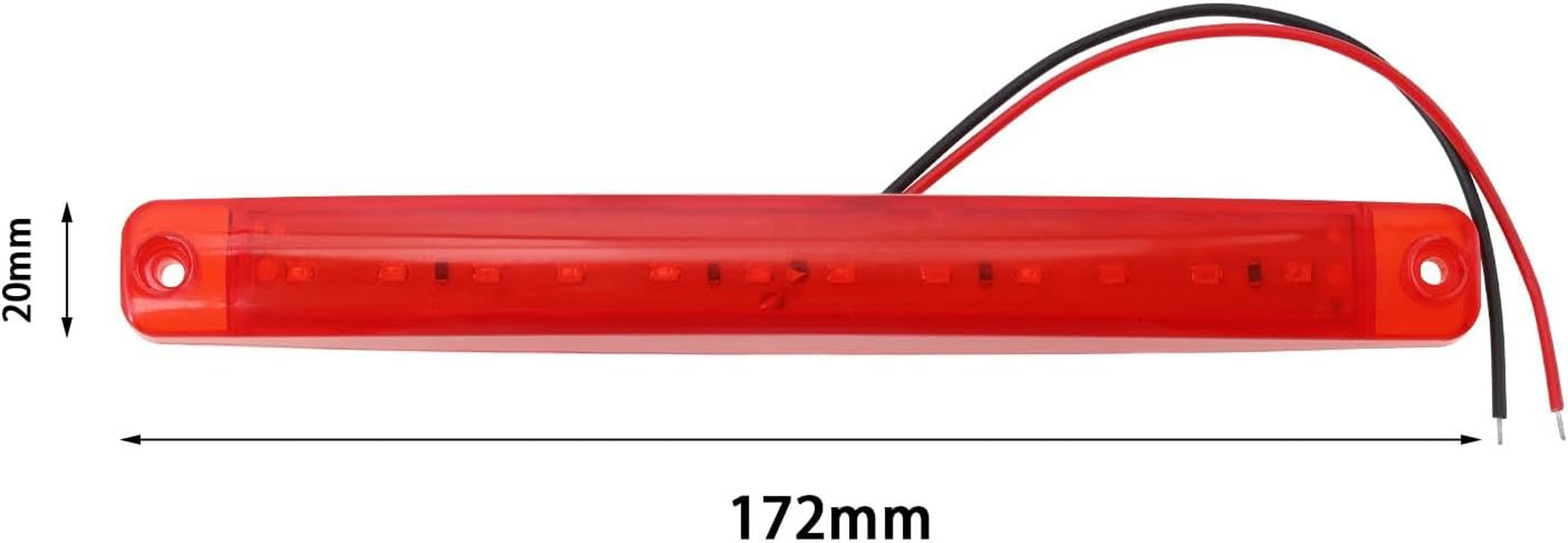 Emagtech 4Pcs 12V 24V 12 Led Tail Side Marker Lights Rear Side Marker Light Cab Marker Lights for Truck Camper Van Lorry RV Marker Lights Red image number 6