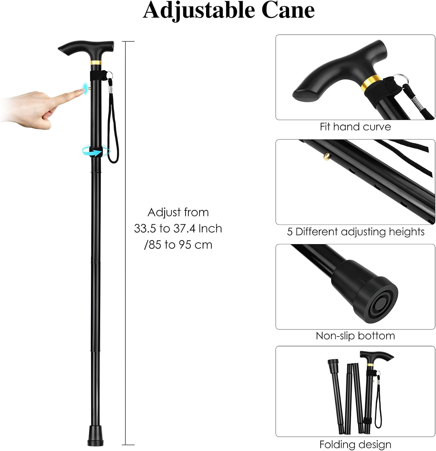 ADXCO 6 Pieces 100 Days of School Old Lady Wig Party Costume Cosplay Set Cane Curling Irons Cat Eye Glasses Necklace Bracelet Light Gray image number 3