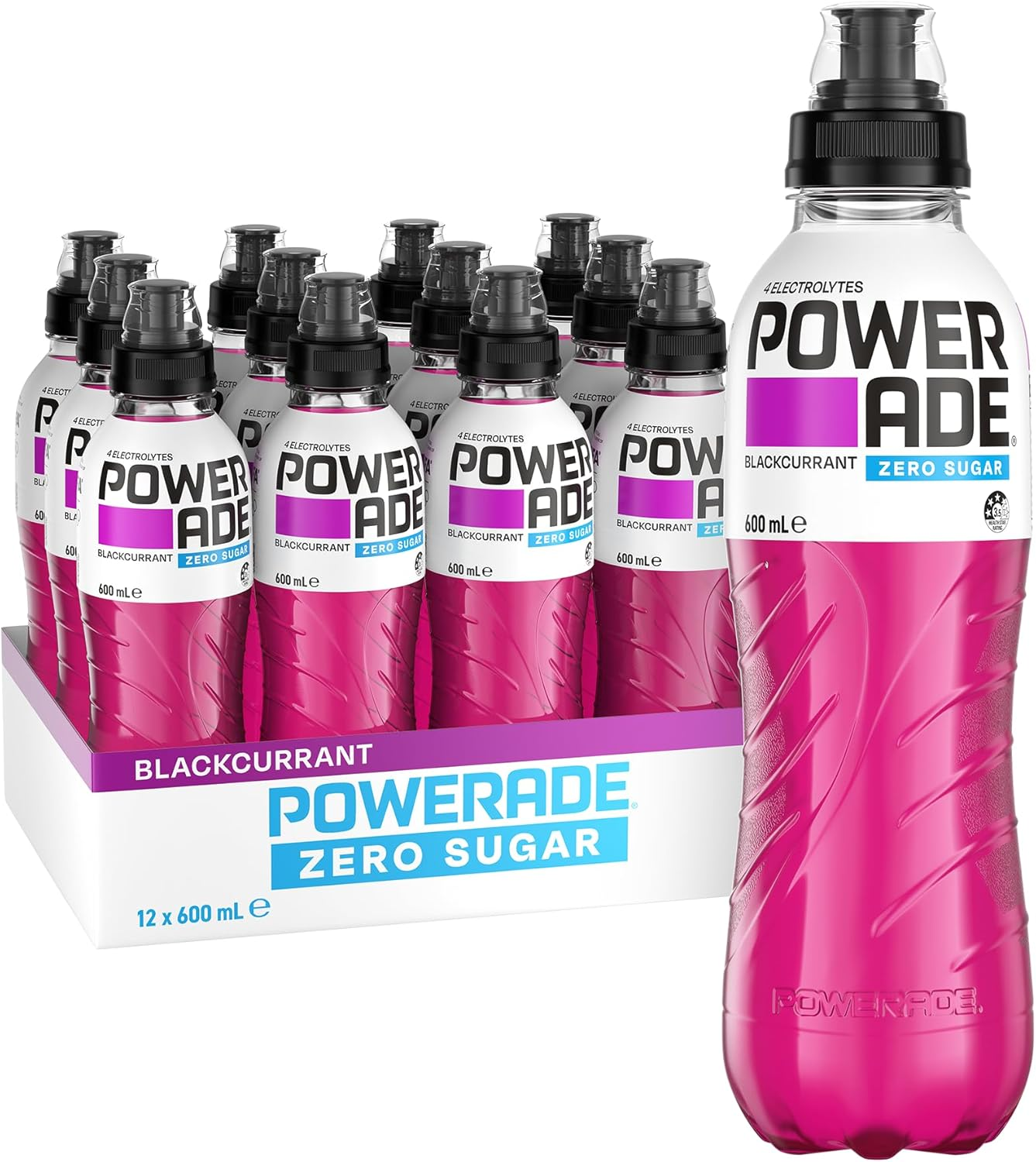 Powerade Zero Sugar Blackcurrant Sipper Cap Multipack Bottles 12 X 600Ml image number 6