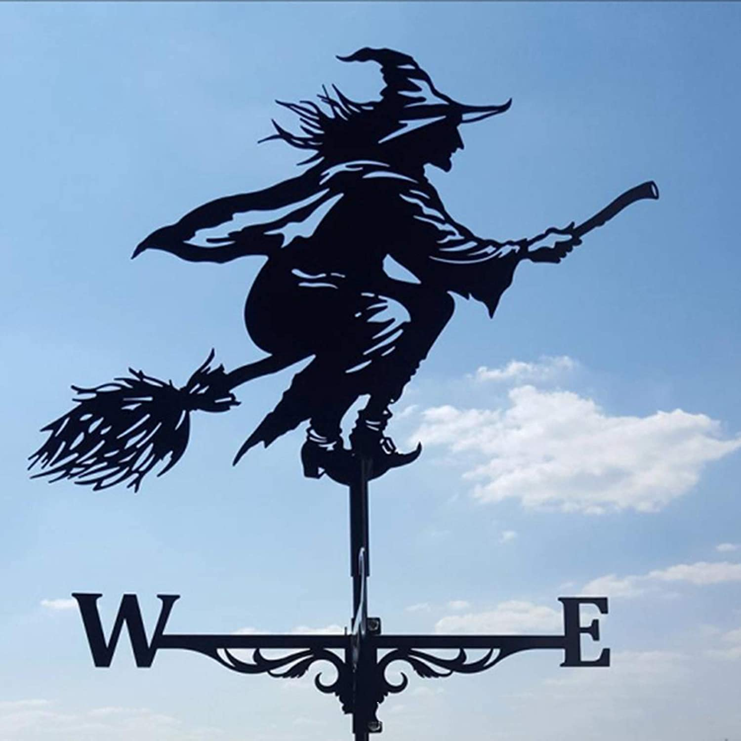 Alnicov Witch Metal Weathervane,Stainless Steel Weather Vane with Roof Mount Roof Garden Decorations for Outdoor Farm Yard Garden Gazebo image number 1
