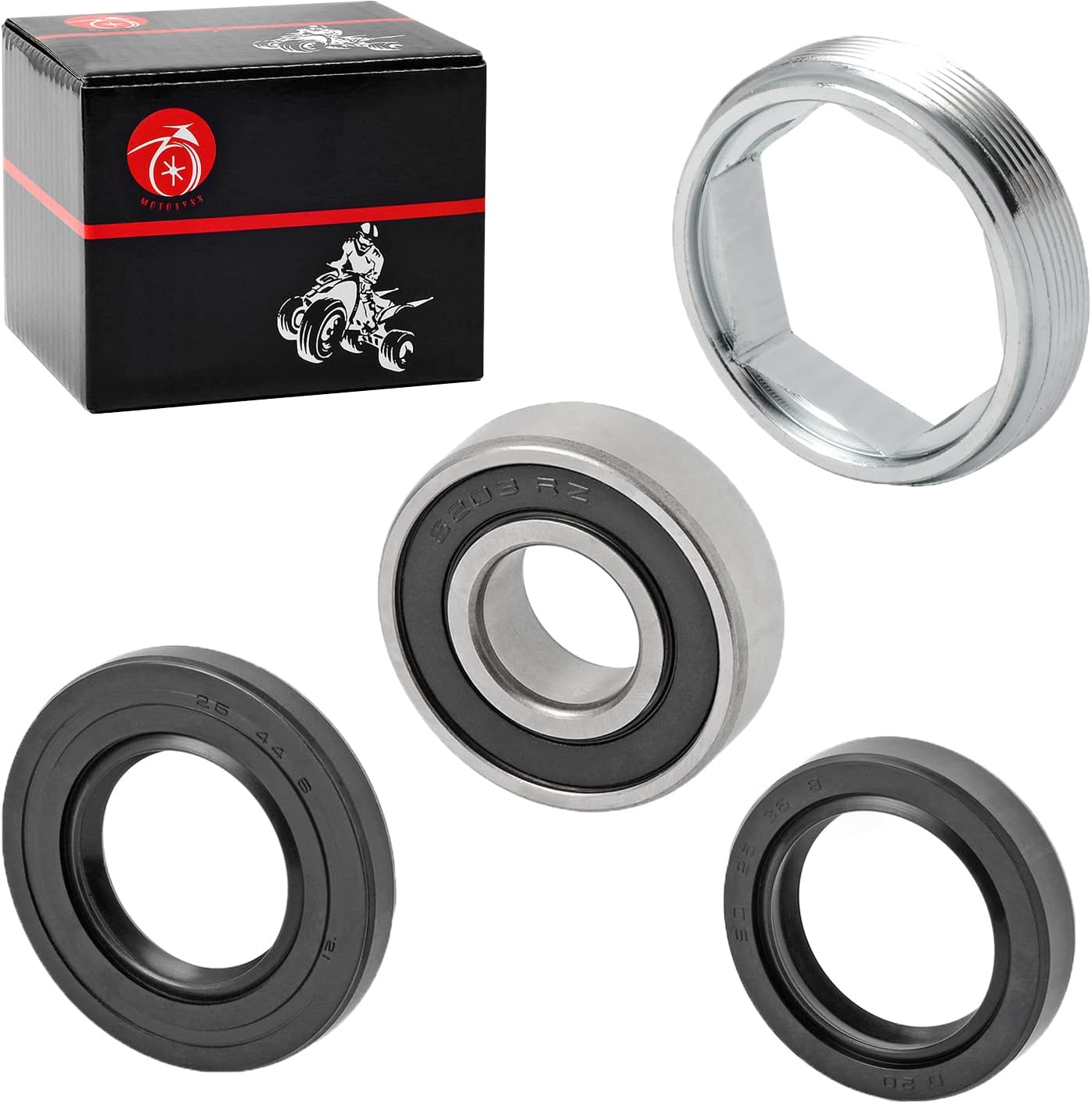 Steering Stem Bearing Seal Holder Nut for Yamaha Banshee Big Bear Kodiak Warrior Wolverine 350 400 450 Grizzly 350 400 450 550 600 660 Raptor 350 660R 700 700R YFZ450 R X V W 2GU-23872-00-00