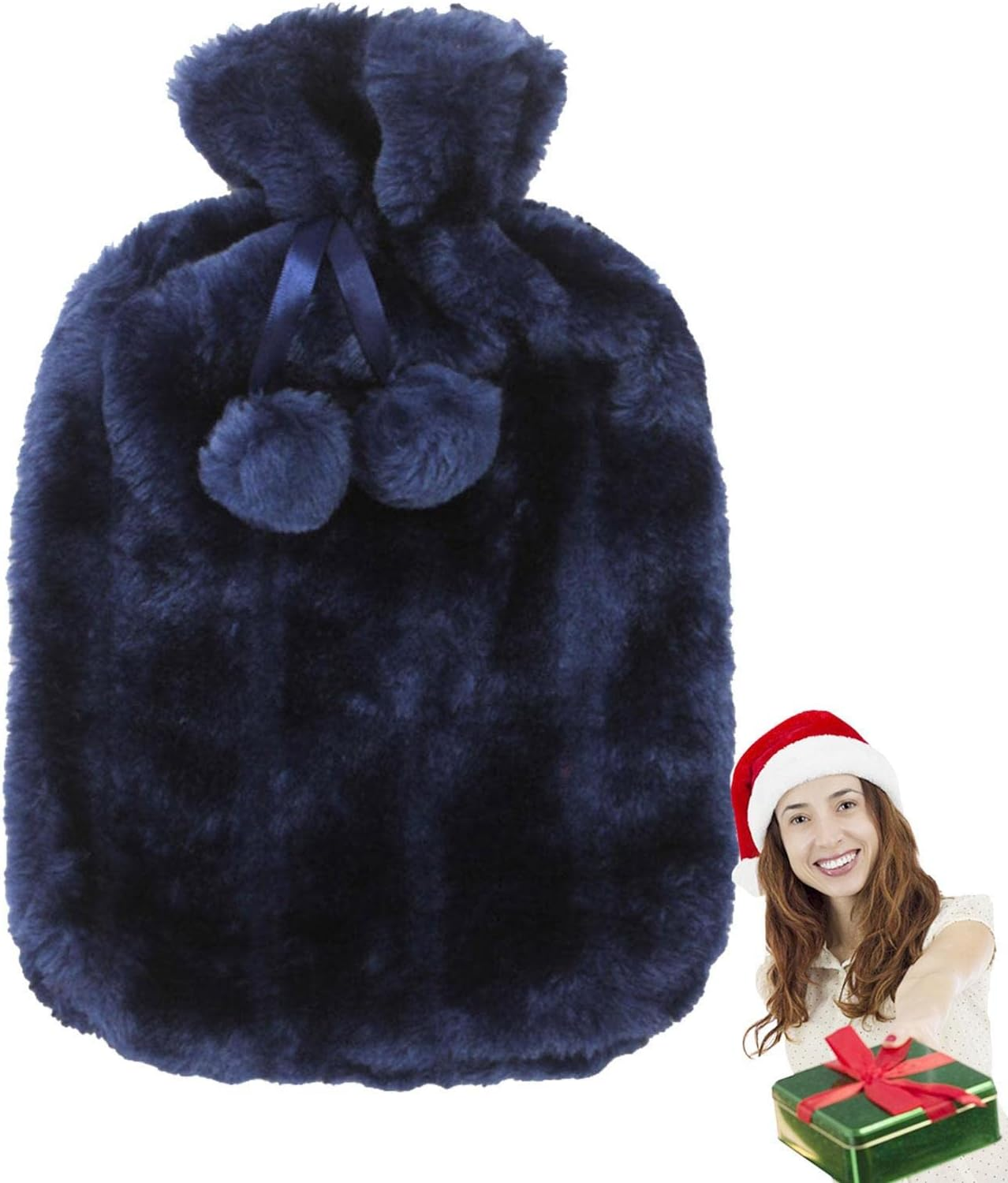 Water Bottle Softcover,2 Liter Ultra Soft Faux Plush Fur Hot Water Bottle Cover - Hot Water Bottle Cloth Helps Relieve Muscle Aches Menstrual Cramps 6-8 Hours to Keep Warm Helves