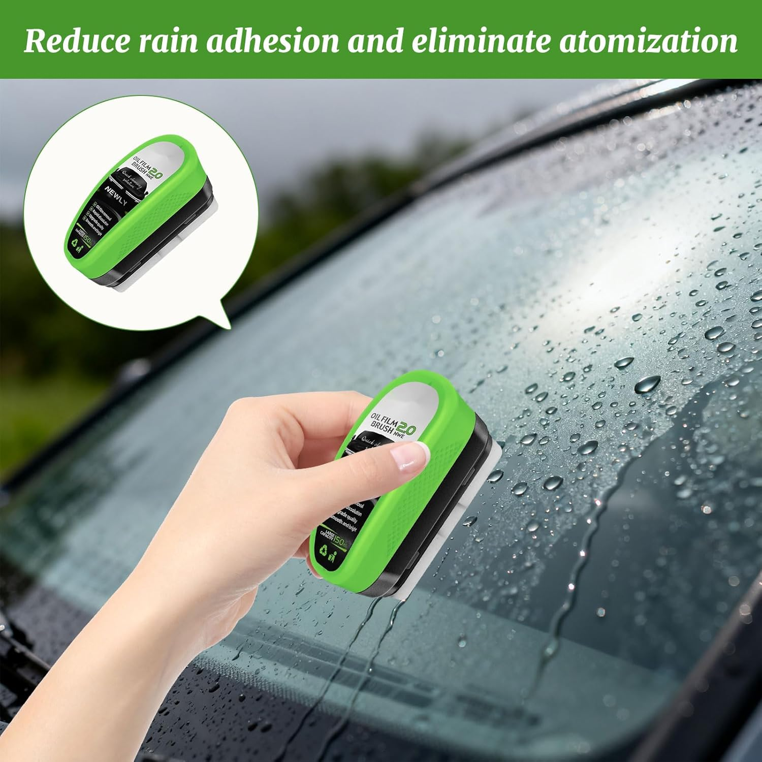 New Upgraded Car Window Cleaner, 2Pcs Clear Vision Windscreen Cleaner, Oil Film Cleaner Remover Strong Front Windshield, Clearvision Glass Cleaner with Cloth, Enhance Visual Effect of Windshield image number 3