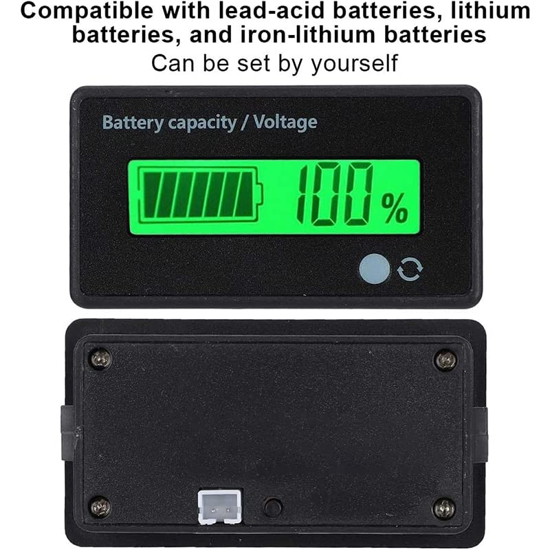 LCD 12V-48V Battery Capacity Indicator Voltage Voltmeter Monitor Meter Caravan, Dual IC Control, Suitable for Lead-Acid and Lithium Batteries and Automotive Use image number 4