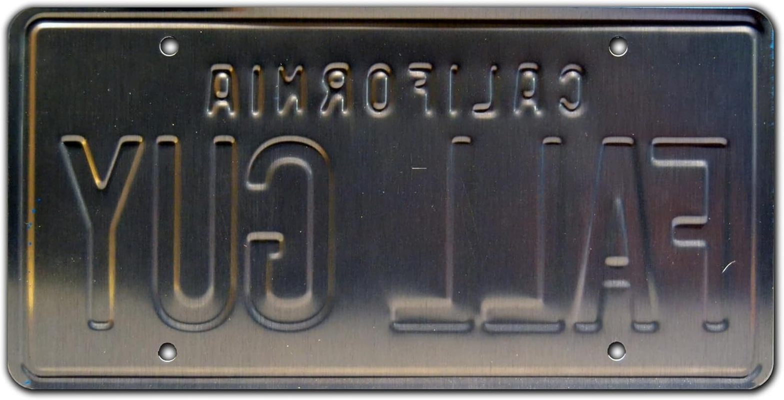 Celebrity Machines Fall Guy | Colt Seavers' GMC Pickup Truck | Fall Guy | Metal Stamped Vanity Prop License Plate image number 5