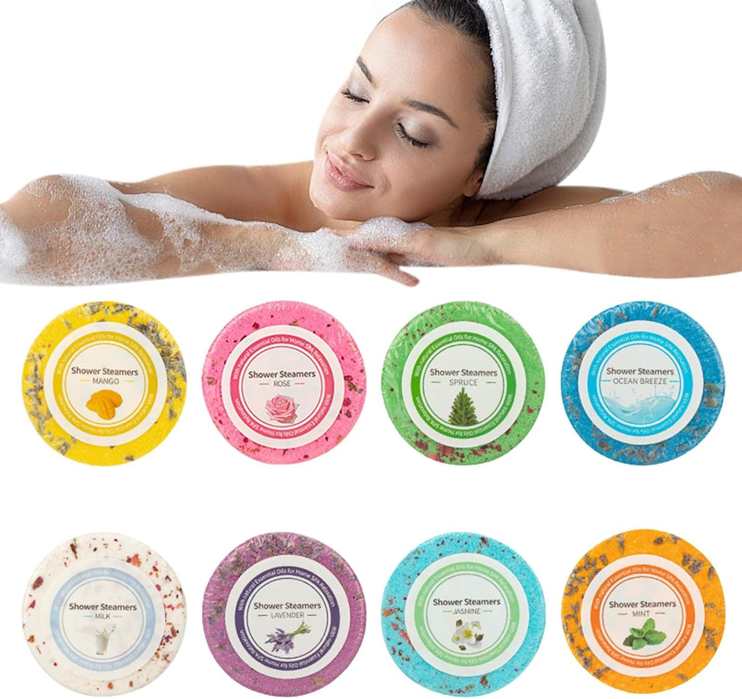 Shower Steamers, Natural Bath Bombs Steamers - Colorful Bath Slimming Bombs, Foot Bath Tablets Relaxation for Home SPA Homraa image number 2