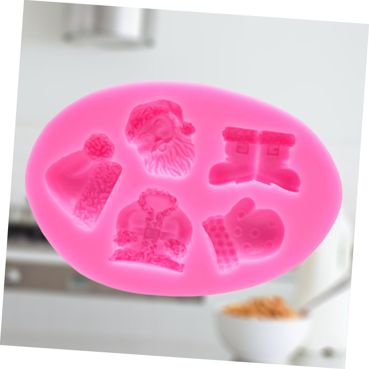 Silicone Santa Claus Hat Gloves Boots Cake Decorating Mold DIY Baking Silicone Fondant Molds Christmas Dessert Baking Tool for Holiday Party image number 2