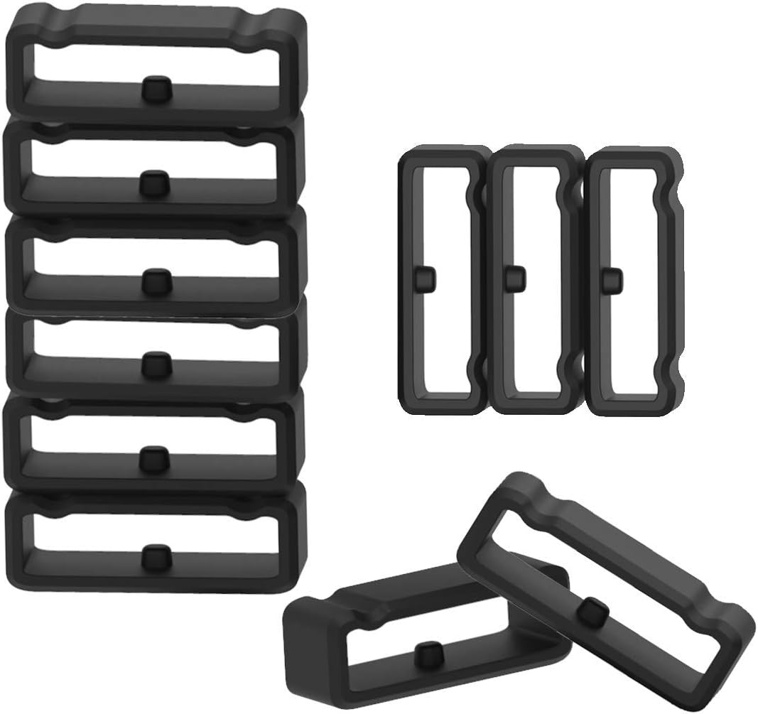 Strap Loop Fastener Rings Intended for Suunto 9/Baro/Suunto Spartan Ultra/Spartan Sport/Spartan Sport Handgelenk Hr/Spartan Sport Band Strap Wristband Soft Flexible Silicone Keeper Security Loop Intended for Suunto 9 Bands Black (11 of Pack, Black) image number 3