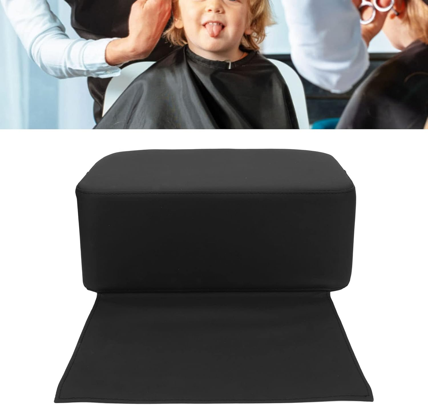 Salon Booster Seat Cushion, Waterproof PU Soft Foam Cushion Toddler Booster Seat for Dining Table Portable Barber Beauty Salon Spa Equipment for Child Hair Cutting Styling Chair image number 5