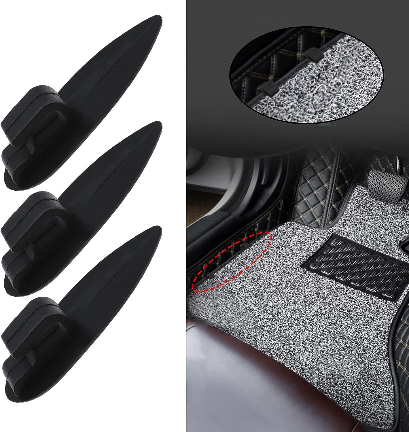 Ecsing 20Pcs Car Floor Mat Clips Replacement Plastic Car Floor Mat Fixing Clips anti Slip Buckle Carpet Mat Clip Retainer Accessories for Car SUV Truck ATV image number 4