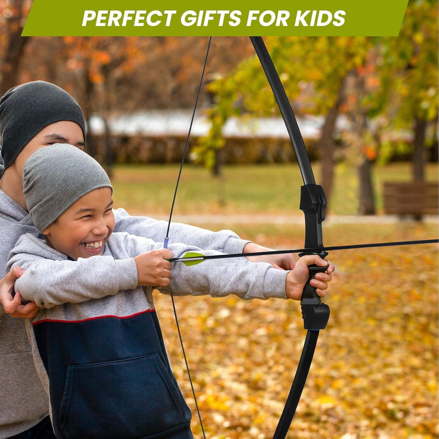 40" Youth Bow and Arrow Set for Kids 8-12 & Teens - Ambidextrous Recurve Archery Gear with Safety Arrows - Toys for Ages 8-13, Left Right Hand Beginners Longbow Kit image number 1