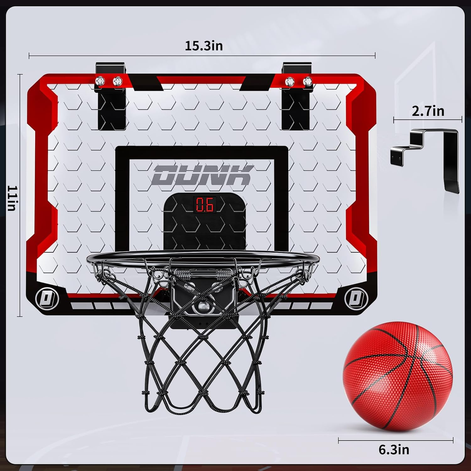 Basketball Hoop for Kids 3 4 5 6 7 8 Year Old Boys - Ball Toys Game with 4 Balls, Indoor Outdoor Sports Games for Kids Aged 3-12, Teens Gift image number 3