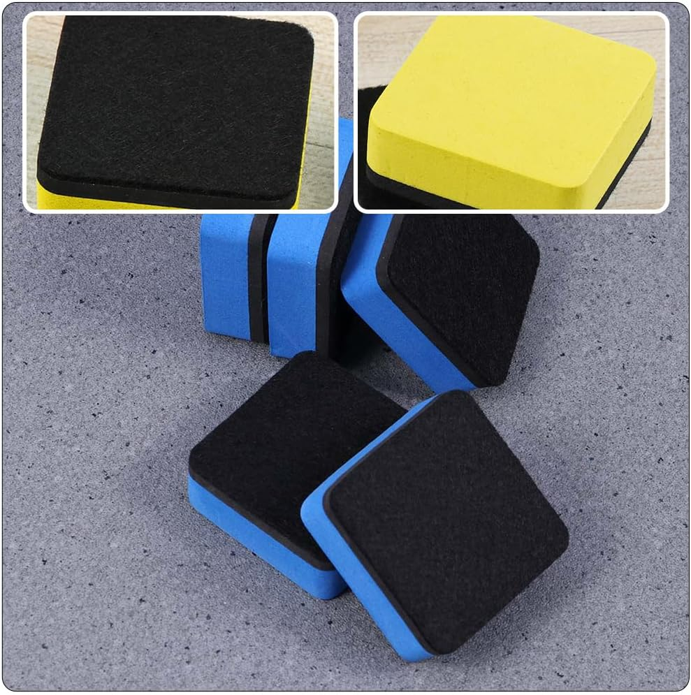 Operitacx 24Pcs Magnetic Dry Erasers Eva Felt Board Erasers for Classroom Office Home Use Teacher Supplies for Whiteboards and Chalkboards image number 2