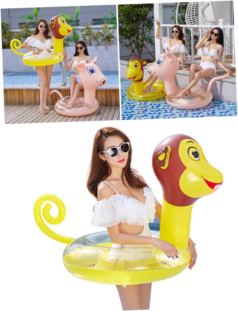 Toyvian PVC Swim Ring for Adults Thickened Sequins Inflatable Water Playing Ring for Summer Pool Party image number 4