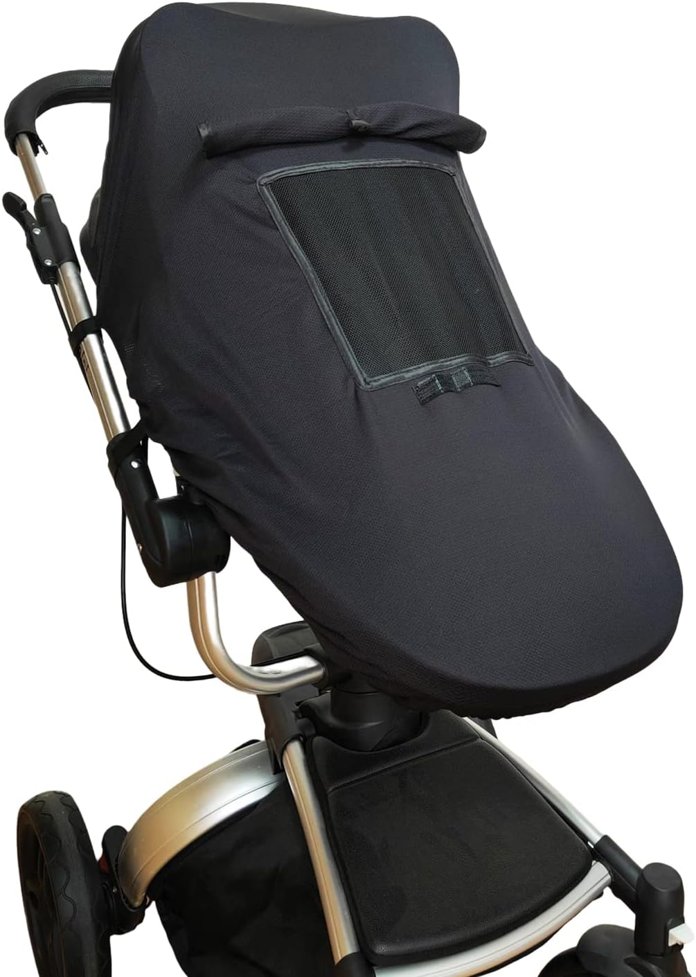Universal Buggy Pram Sunshade,Baby and Toddler Buggy Sun Cover with Viewing Window, Sun Shield UV Protection Blackout Blind for Baby Pushchairs and Srollers- Easy to Install（Black)） image number 2
