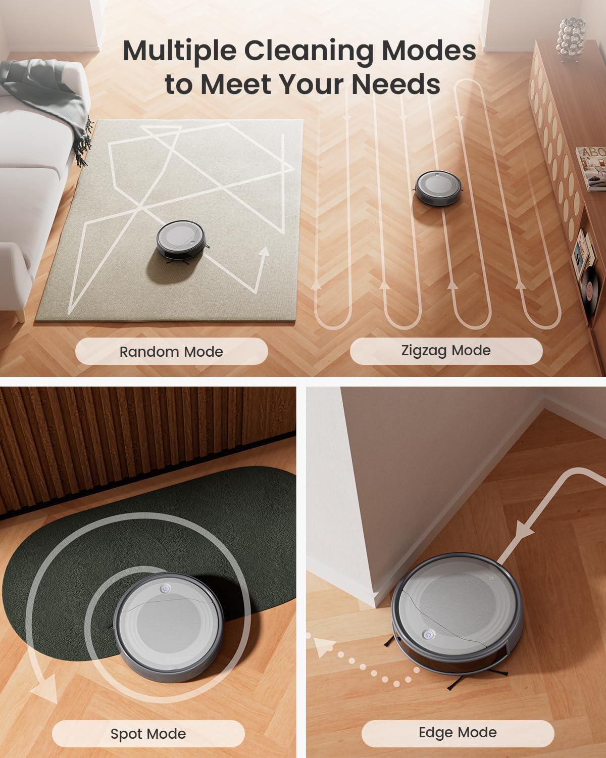 Lefant Robot Vacuum Cleaner 4500Pa, 180 Min Run Time, Robot Vacuum Cleaner 6 Cleaning Modes, Precise Obstacle Avoidance 4 Cm, App/Alexa Control, Anti-Tangle, Pet Hair and Hard Floors, M310 Grey image number 5