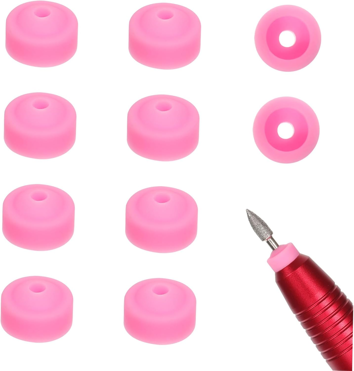 10Pcs Nail Drill Bit Dust Covers for Manicure Machines Reusable Protective Caps Secure Fit for Nail Art Tools Files Buffers and Cuticle Pushers Easy to Clean image number 3