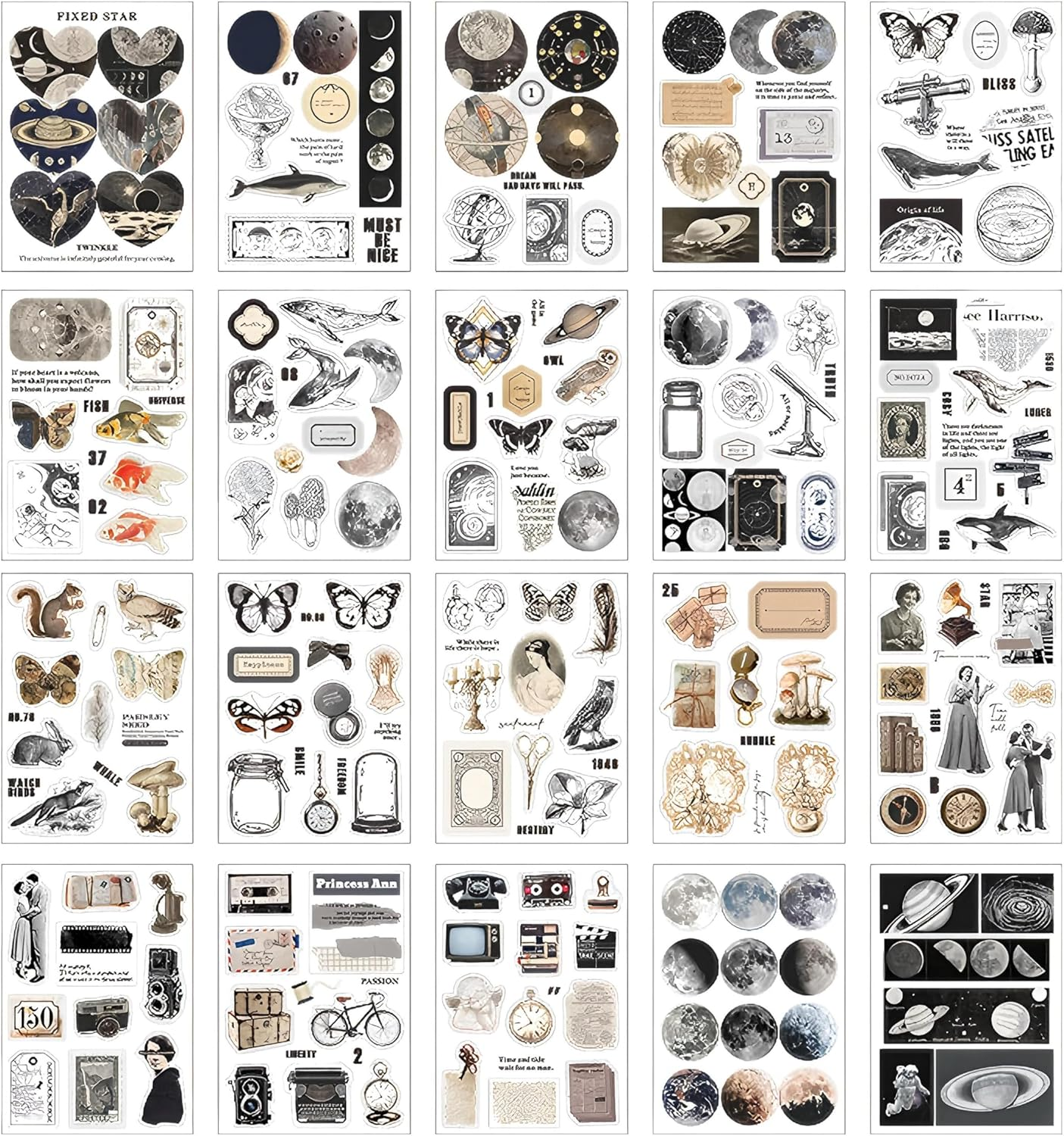 Journaling Sticker Book, Reading and Writing Scrapbook Stickers, Junk Journal Supplies, Pre-Cut Aesthetic Scrapbooking for Women, Collage Decorative Bullet Planner DIY Arts image number 4