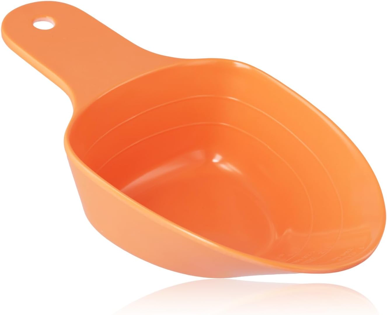 Dog Food Scoop, 1 Cup 1/2 Cup 1/4 Cup Pet Food Measuring Scoop Pet Food Feeding Scoop Accurate Measurement Pet Food Scale Cup for Dog Cat Bird and Rabbit, Dishwasher Safe (Orange) image number 2