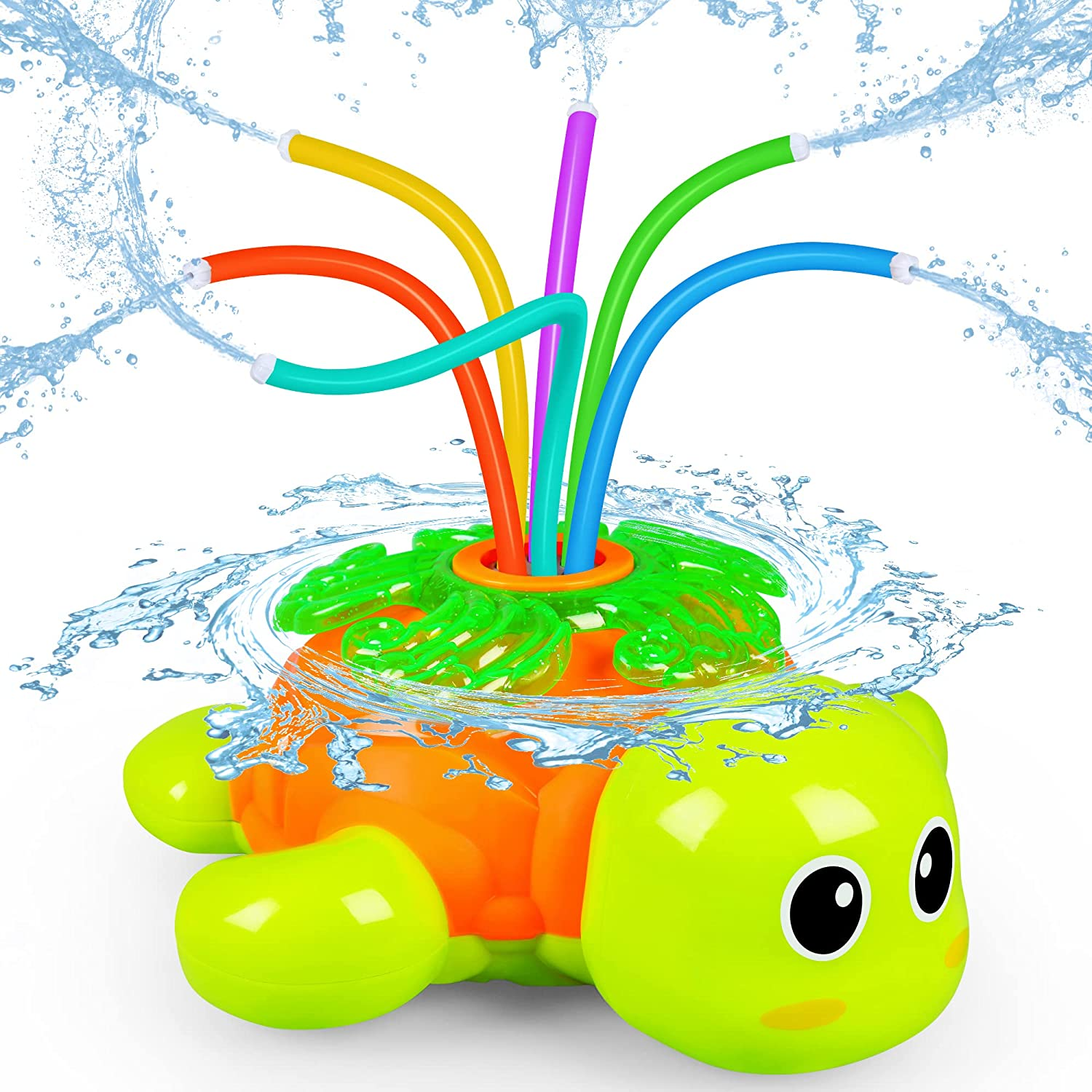 Outdoor Sprinkler for Kids - Backyard Rotating Turtle Sprinkler with Swing Tube - Splashing Toy for Summer - outside Garden Lawn Water Toys Gifts for 3 4 5 6 Boys and Girls image number 1