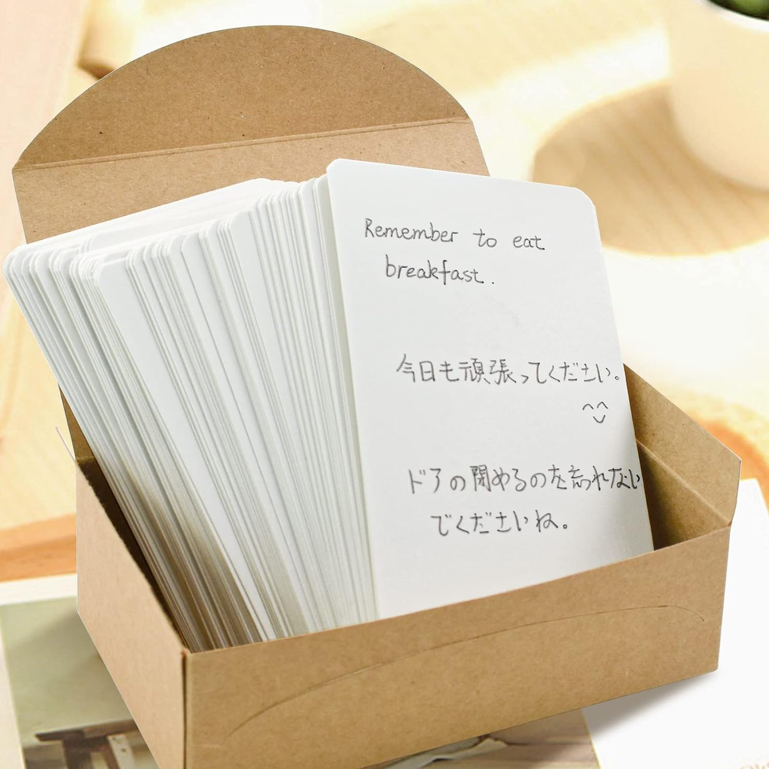 VANRA 300PCS Blank Index Cards 3X5 Inches Note Cards Thick 111Lb Cardstock Flash Cards, Unruled Study Cards for School Learning, Office (White) - Black image number 7