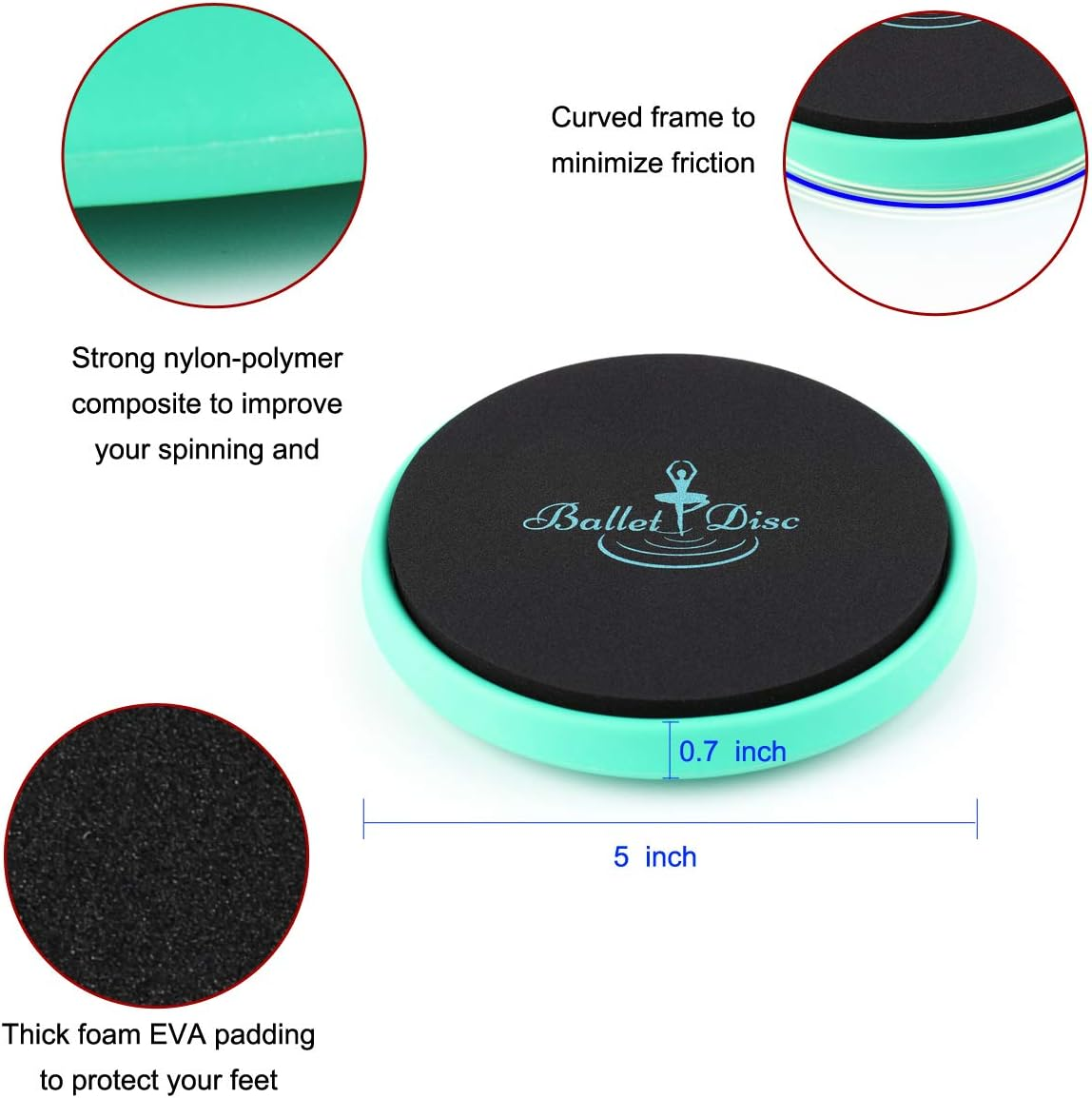 Pro Ballet Turning Disc for Dancers, Dance Disc - Balance Turn Board for Ballet, Gymnastics and Figure Skating, Spin Boards for Better Pirouette Technique, Releve, Turns and Dance Spinning image number 4