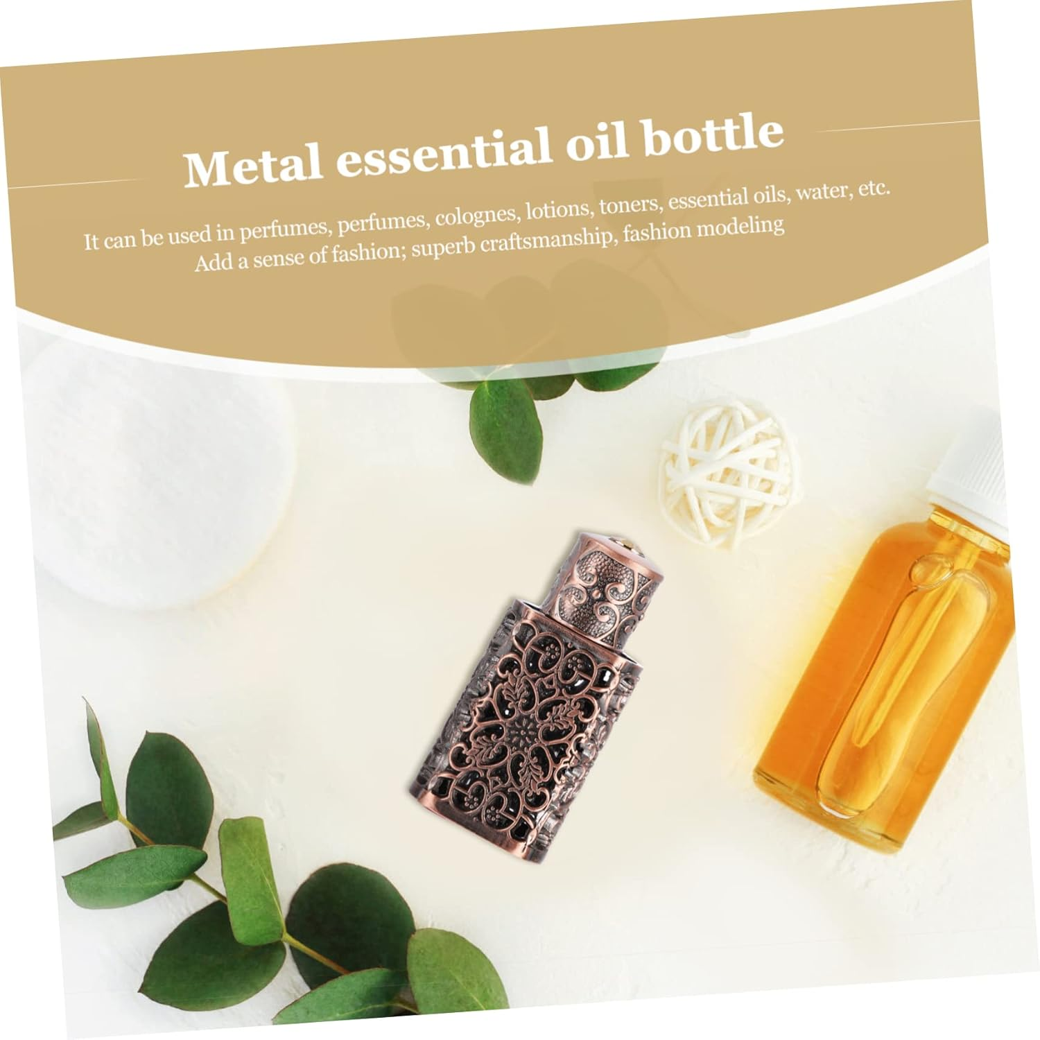 GARVALON 2Pcs Hollow Engraving Essential Oil Spray Bottle Leak Perfume Container for Travel Camping and Craft Projects for Dispensing Aromatherapy Liquids image number 1