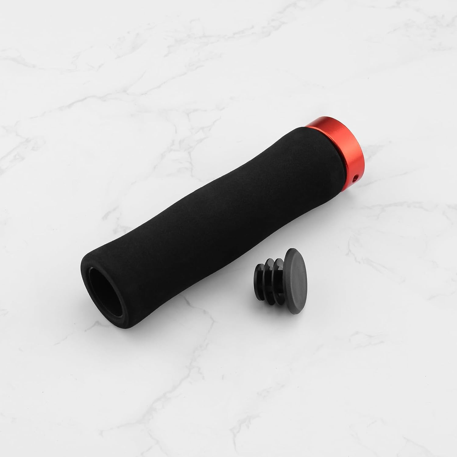 Emsea 1 Pair Foam Handlebar Grips Single Locking Bicycle Handlebar Grips Suitable for Handlebars Diameter 22Mm Bicycle Mountain MTB Grip(Red) image number 1