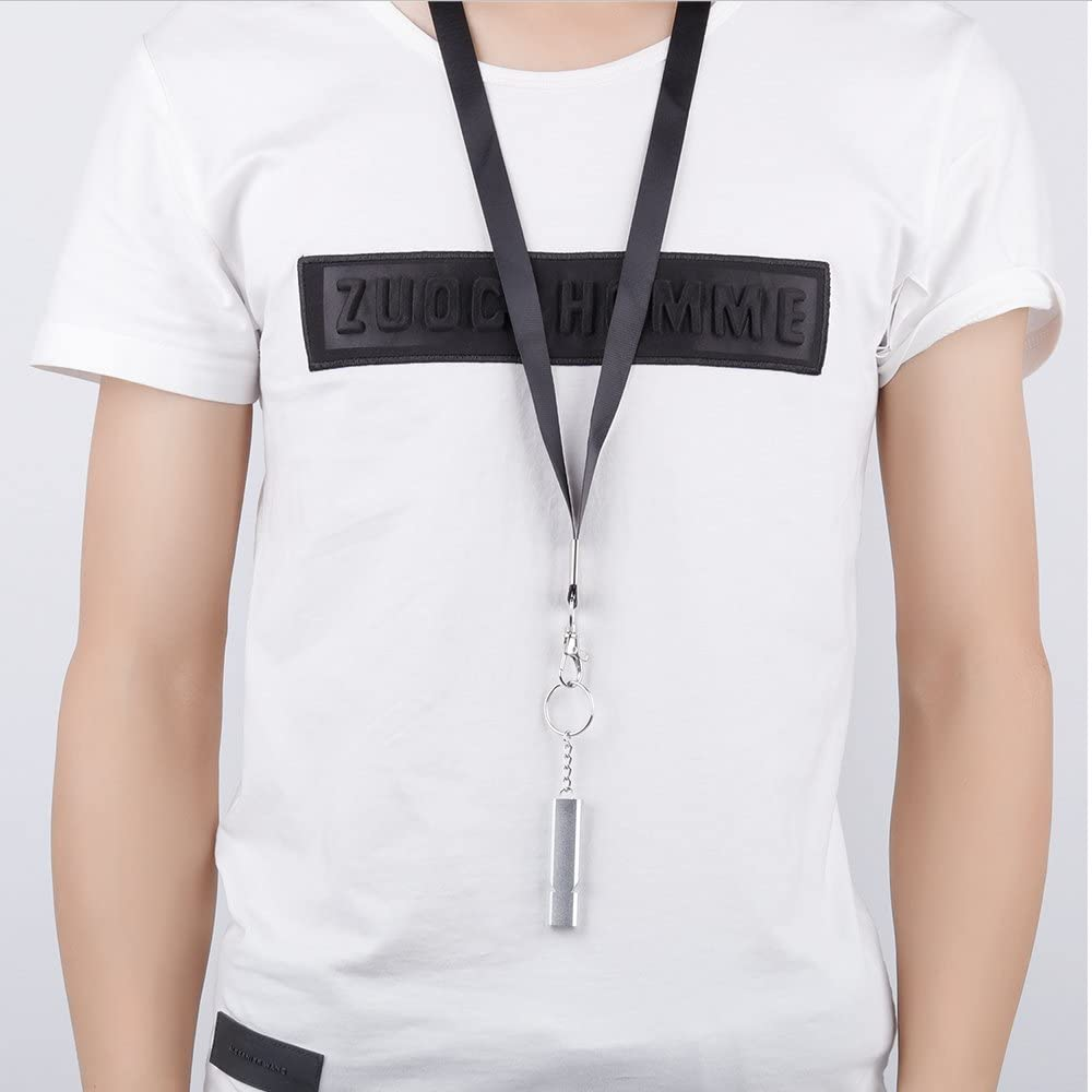 Michael Josh 2PCS Outdoor Loudest Emergency Survival Whistles with Carabiner and Lanyard for Camping Hiking Sports Dog Training image number 6