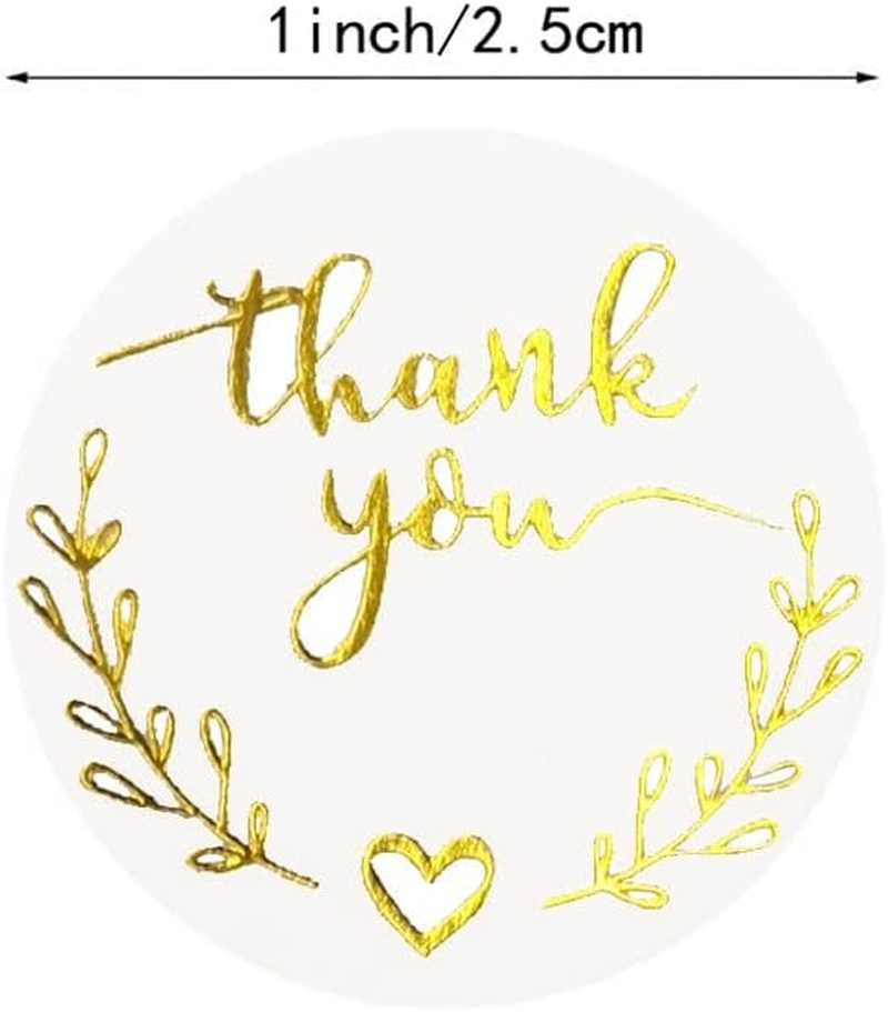 Thank You Stickers Labels, 500 Pieces Golden Olive Color Thank You Stickers for Small Business Adhesive Sticker Labels, Roll Thank You Sticker for Envelopes, Packing Bags, Gift Bags image number 3