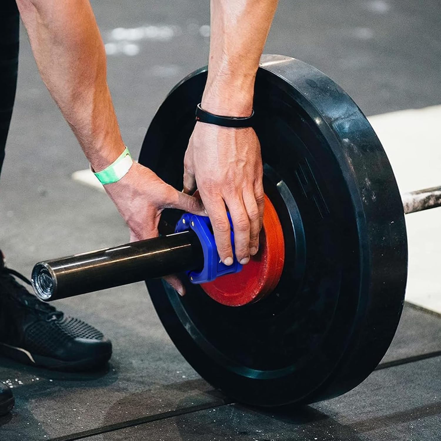 HCE Olympic Collars, 50Mm Barbell Clamps, ABS Lock Barbell Clips for Weightlifting Bars, Quick-Release Secure Locking Collars for Home Gym Fitness Equipment Gym Essential, Lightweight Design,Blue image number 3